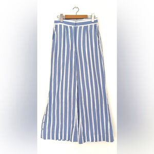 Folklore Striped Blue and White Wide-Leg Pants palazzo